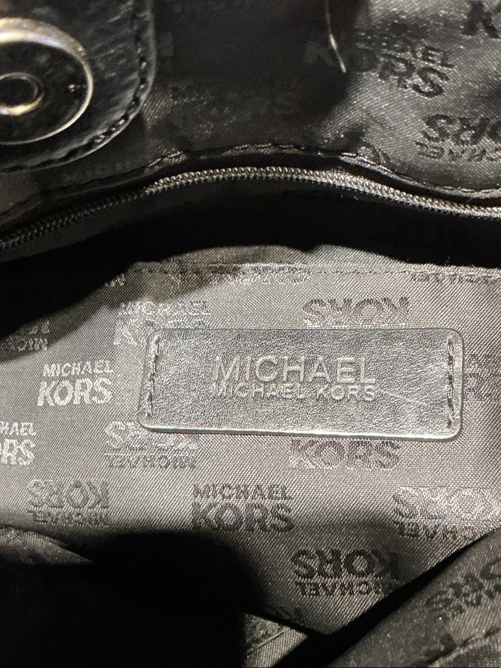 Michael Kors Black MK Signature Tote with Gold Hardware - Picture 2 of 8